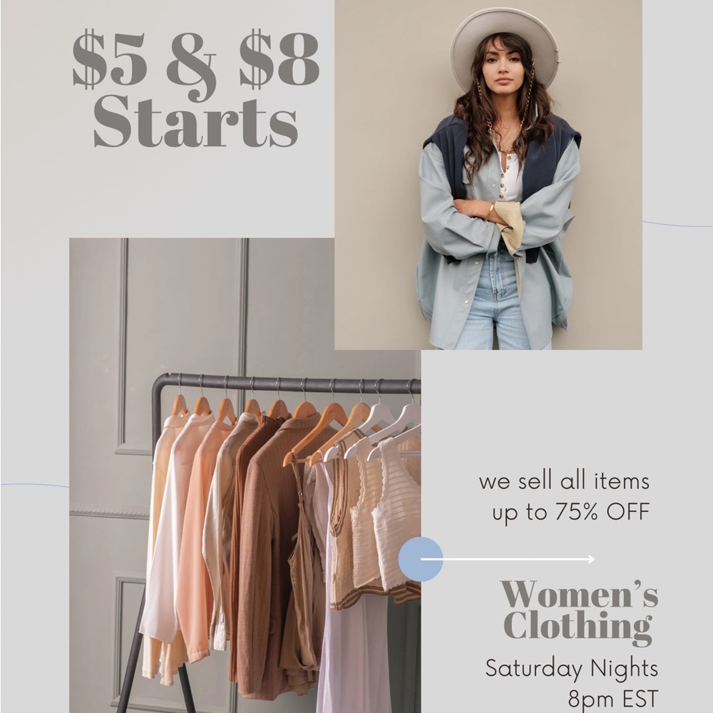 $5 & $8 Starts LIVE Show | Saturdays 8pm EST | Women’s Clothing #liveshow